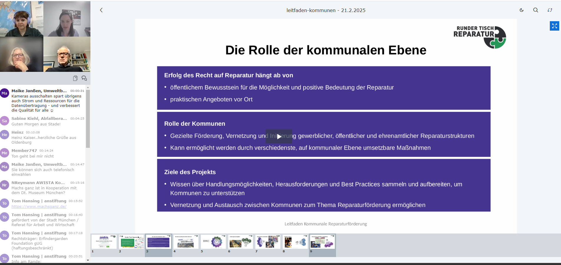 Screenshot Webinar Vorstellung Leitfaden